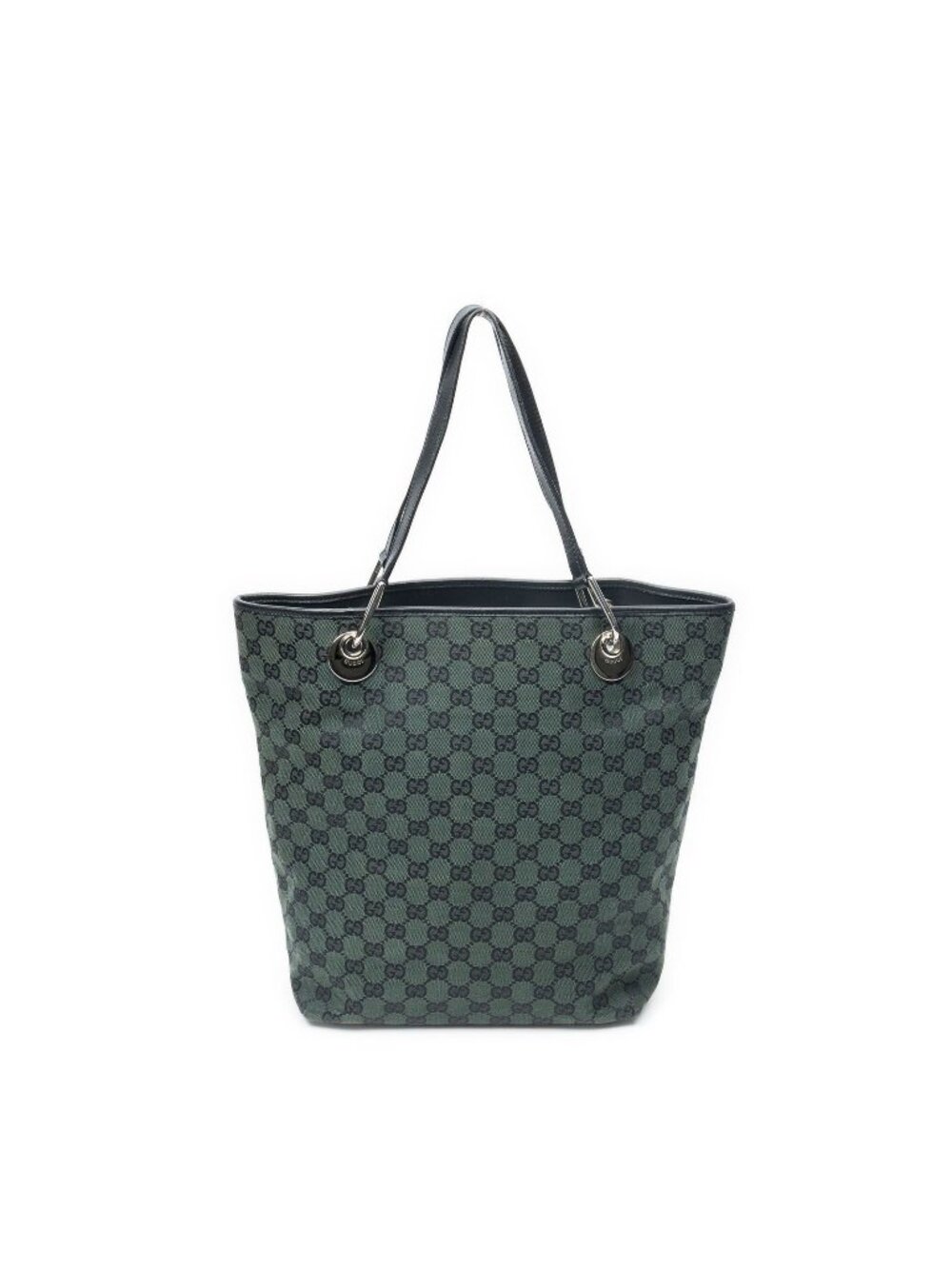 Gucci Large Eclipse Tote Bag Green Black GG Canvas